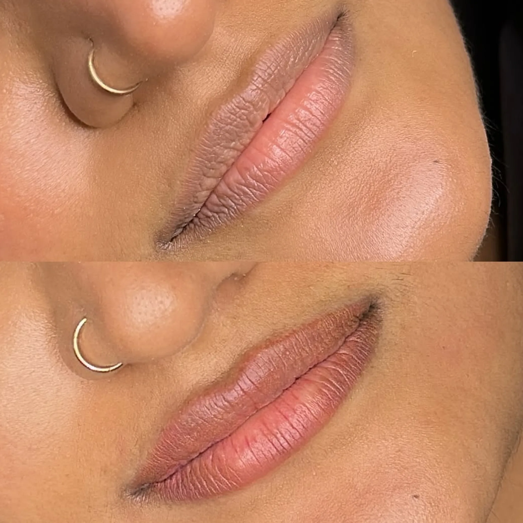 close-up of lips with permanent makeup