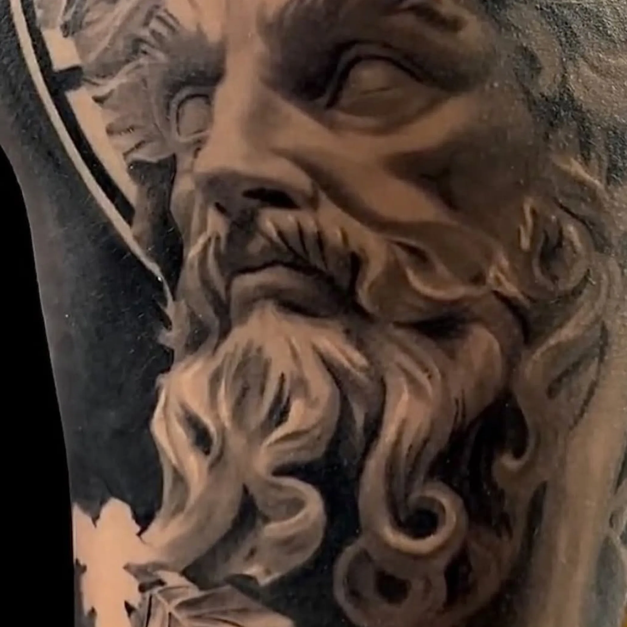 close-up of tattooed arm