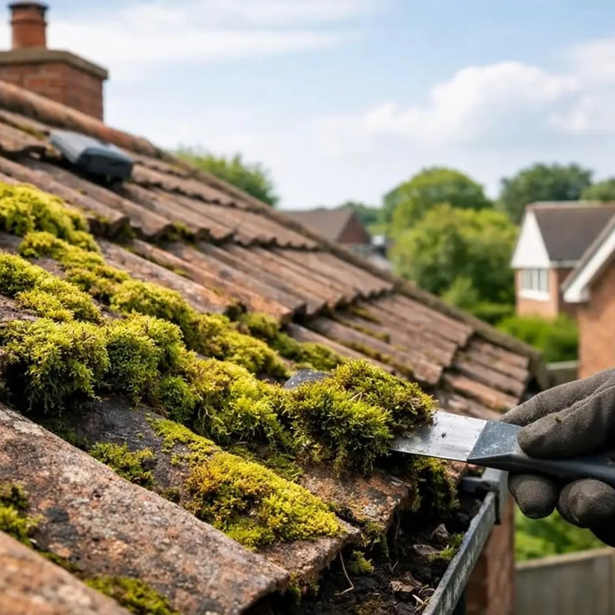 roof moss growth and maintenance
