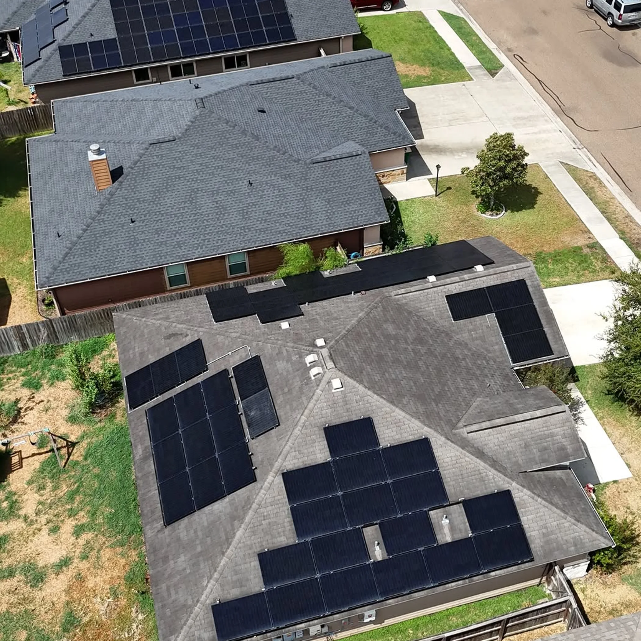solar panels in sunlight
