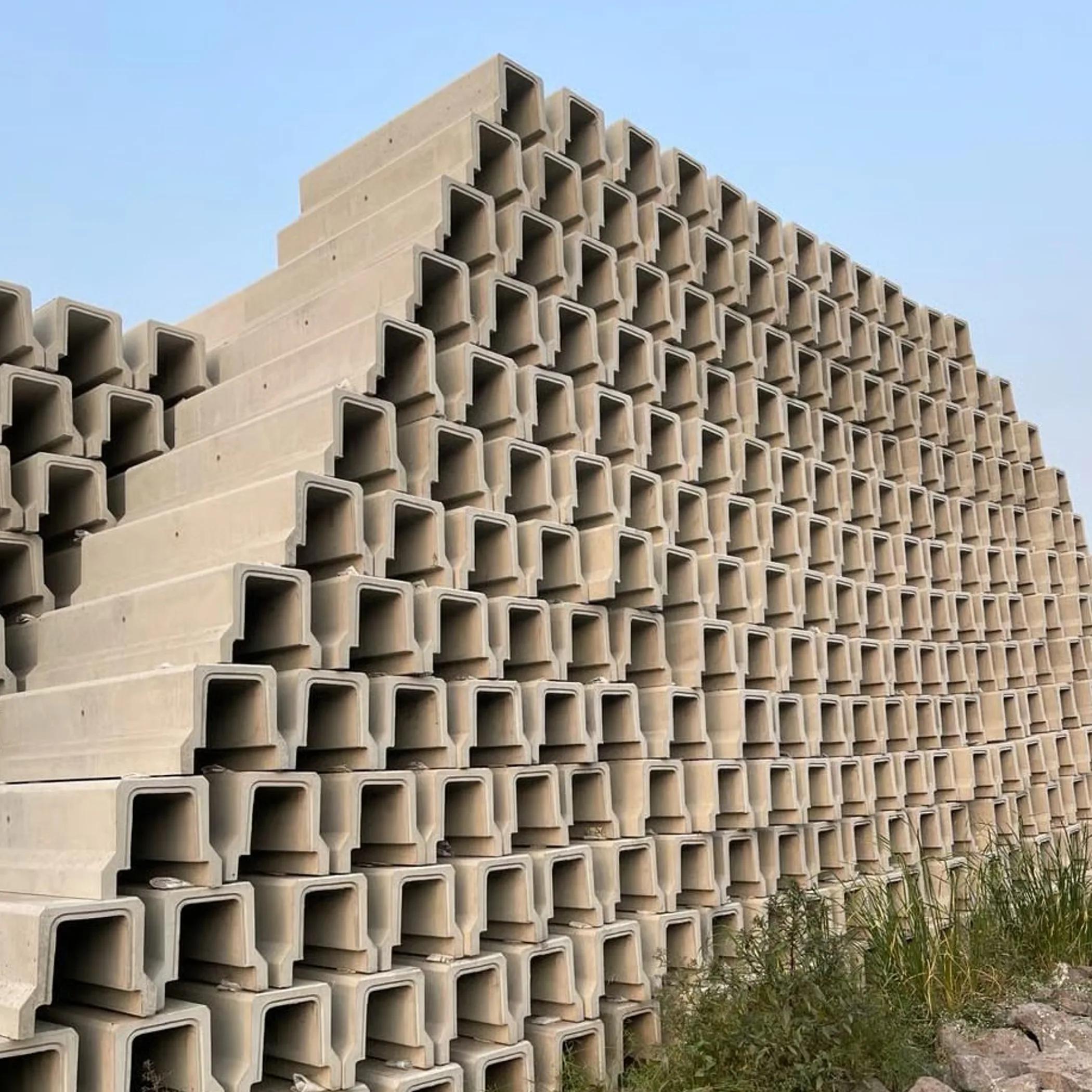 stacked precast concrete drainage channels